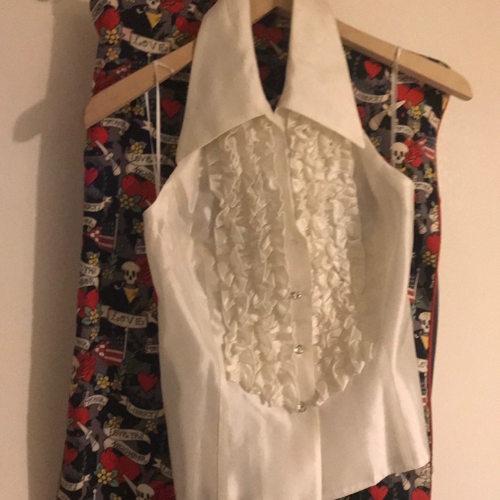 Tuxedo halter top